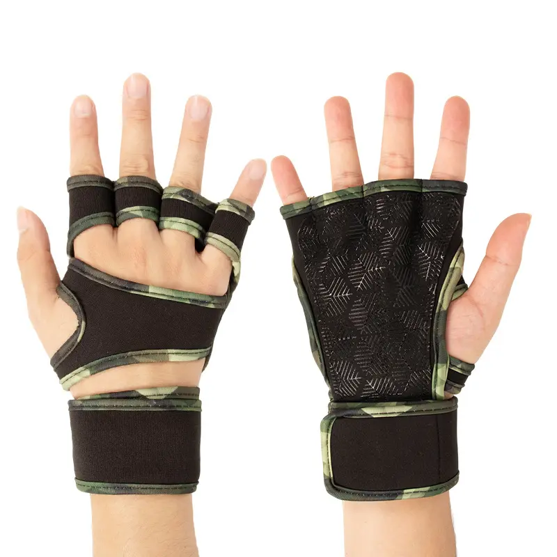 Sports gloves compression wrist strap  weightlifting gloves.jpg